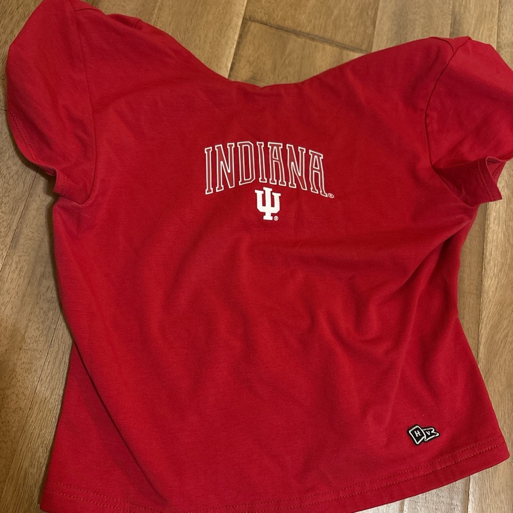 Hype Red and White Fitted Crop T-Shirt